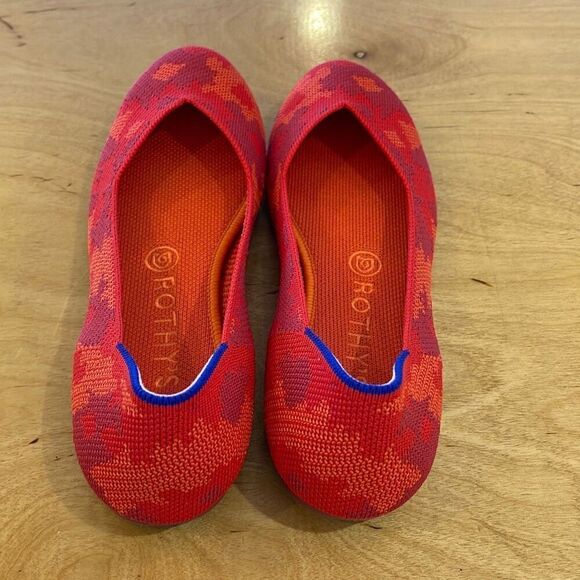 ROTHY’S Red Camo‎ Round Toe Loafers Slip-On Flats Shoes Women’s 8 - Picture 3 of 7
